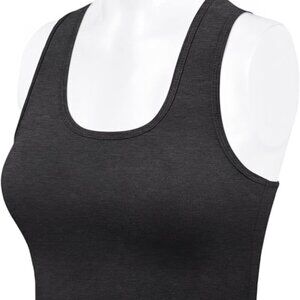 Amazon | Sleeveless Racerback Crop Tank Tops Cotton Basic Size S NWOT